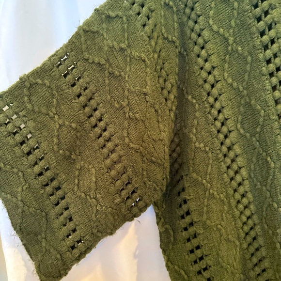 Olive green open knit cardigan - Picture 4 of 5
